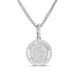 St. Christopher "Protect Us" with Diamond Halo Medallion - 25mm