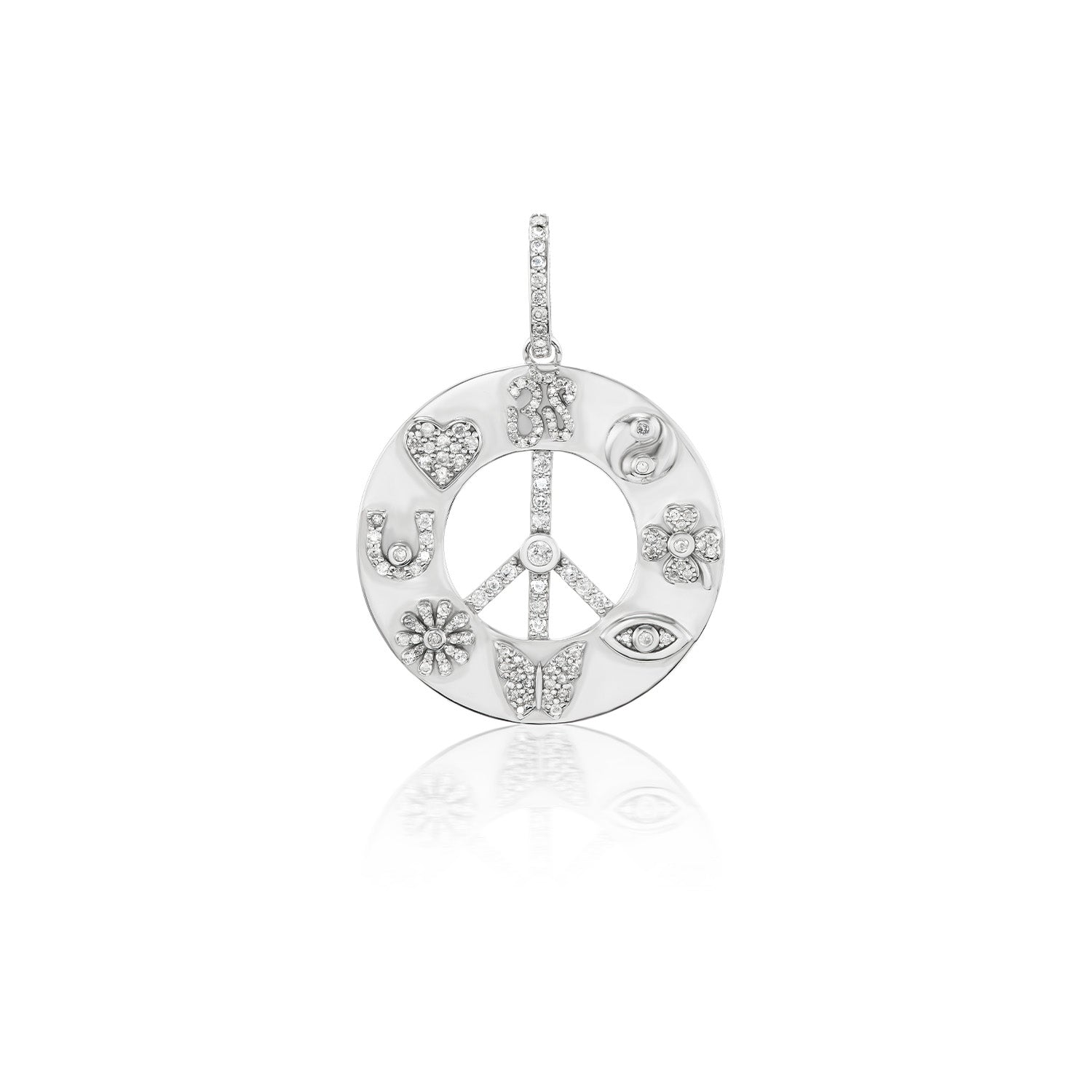 Peace & Love Manifestation Medallion on Small Soho Chain Necklace - 30"