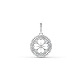 Silver & Diamond Open Clover Pendant Only or on Forzentina Chain - 20"