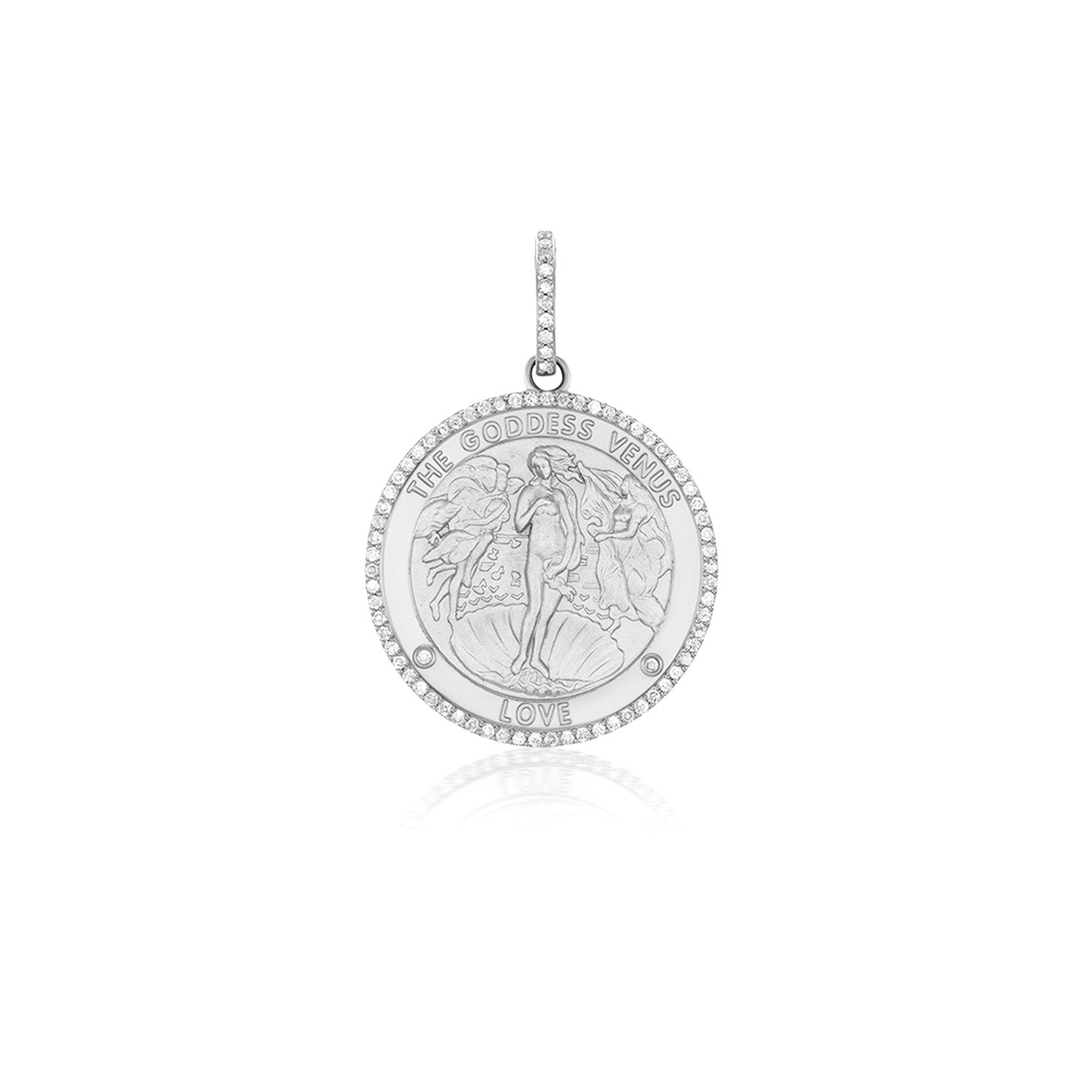 The Goddess Venus Diamond Pendant on Franco Chain Necklace - 18"