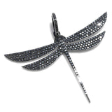 Black Dragonfly Pendant with Black Diamonds