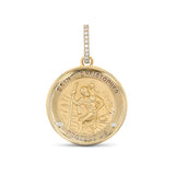 14K St. Christopher "Protect Us" Pendant on 14K Snake Chain - 30"