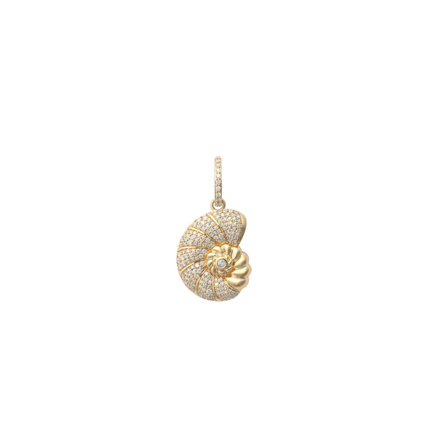 14k Diamond Nautilus Necklace - 30"