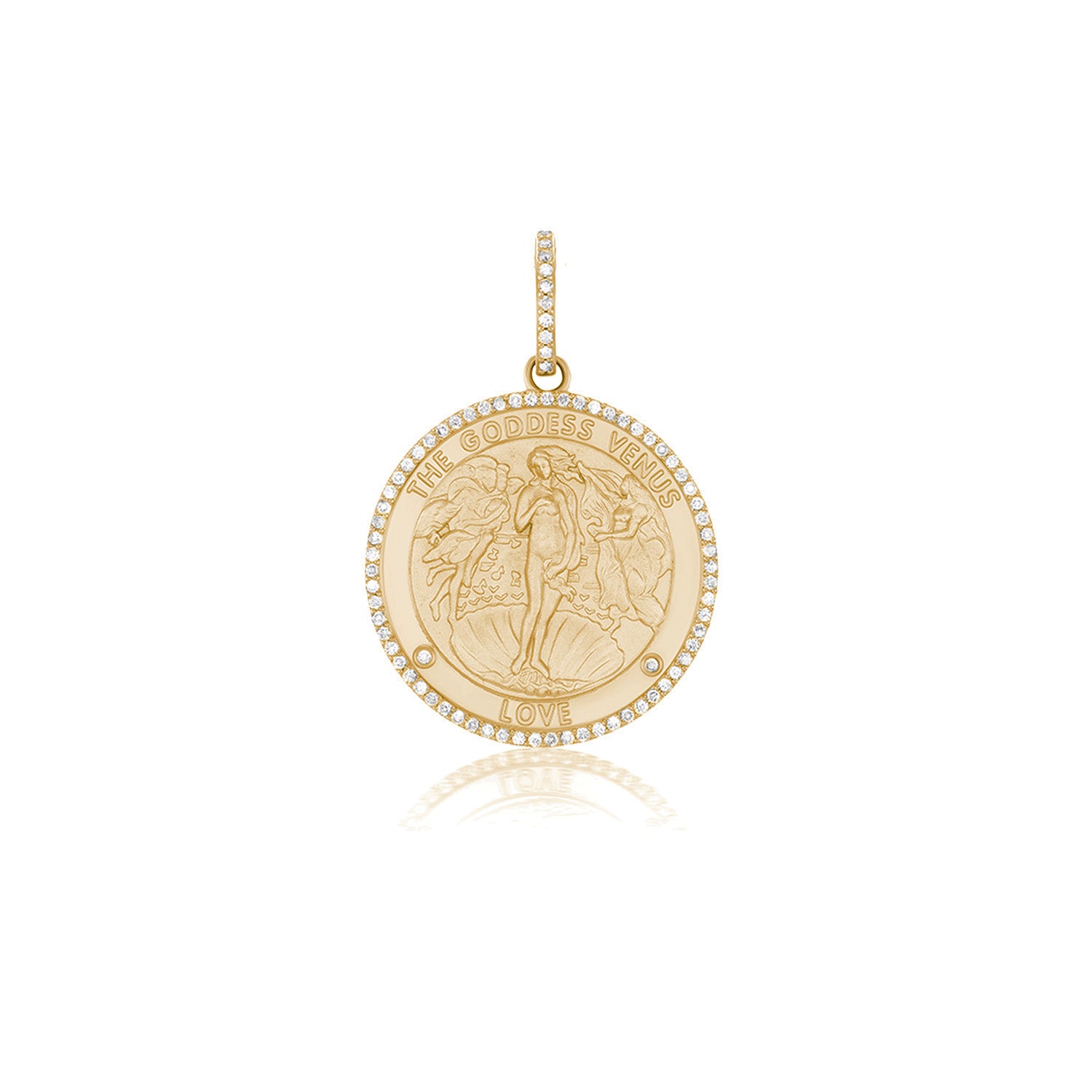 The 14K Goddess Venus Diamond Pendant on Franco Chain Necklace - 18"