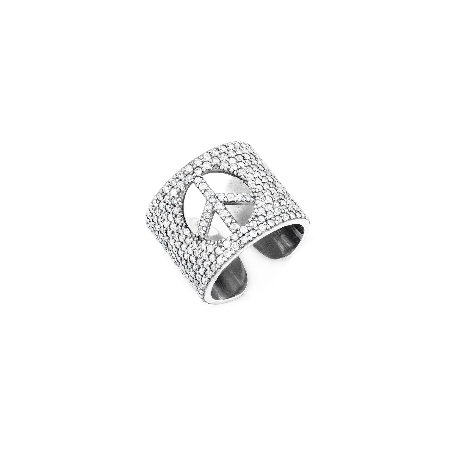 Pavé Diamond Peace Cuff Ring | Luxury Jewelry | Sheryl Lowe