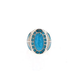 Mr. LOWE Turquoise and White Opal Southwest Ring