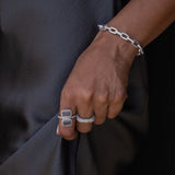 Labradorite Diamond Stacked Ring