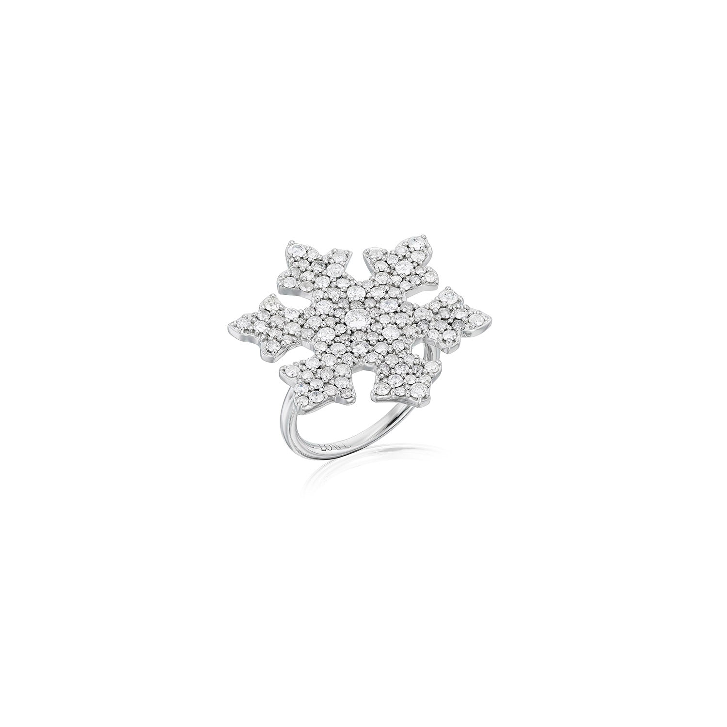 Diamond Cobblestone Snowflake Ring