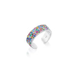 Mini Rainbow Cobblestone Confetti Cuff Ring