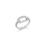 Curved Diamond Paperclip Ring