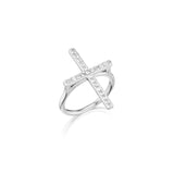 Diamond Cross Cathedral Set Ring