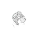 Diamond Sunrise Wide Cuff Ring