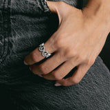 Diamond Peace Sign Band Ring