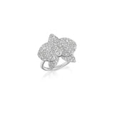 Diamond Orchid Ring with Topaz Center