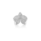 Diamond Orchid Ring with Topaz Center