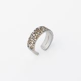 Mini Champagne Mix Diamond Cobblestone Cuff Ring