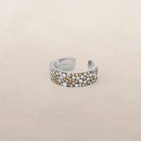 Mini Champagne Mix Diamond Cobblestone Cuff Ring