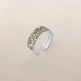 Mini Champagne Mix Diamond Cobblestone Cuff Ring