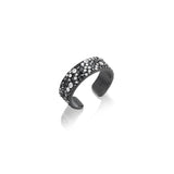 Black and White Cobblestone Diamond Baby Cuff Ring