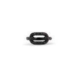 Curved Black Diamond Paperclip Ring