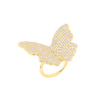 14K Butterfly Diamond Statement Ring