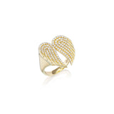 14k Diamond Folded Angel Wings Ring