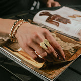 14k Diamond Folded Angel Wings Ring