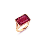 The Joni 14k Gold Emerald Cut Ring - Pink Tourmaline