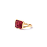 The Joni 14k Gold Emerald Cut Ring - Pink Tourmaline "One of a Kind"