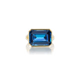 The Joni 14k Gold Emerald Cut Ring - London Blue Topaz