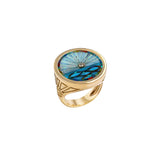14K Yellow Gold Opal Sunrise Ring - One of a Kind