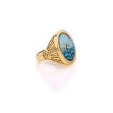14K Yellow Gold Opal Sunrise Ring - One of a Kind