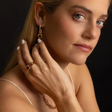 14K Pink Tourmaline Heart Drop Earrings on Diamond Huggies