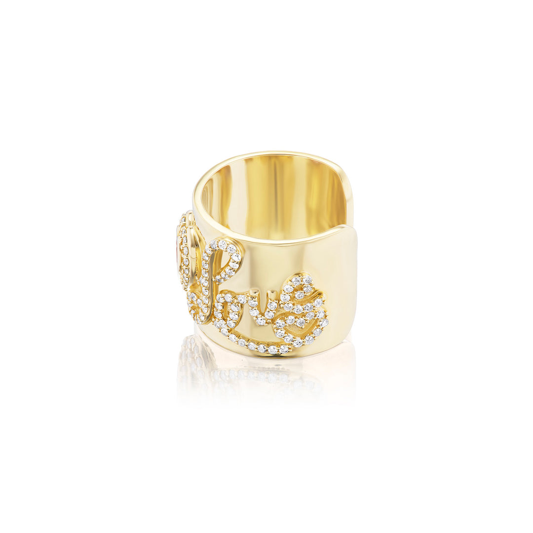 14k Heartstring LOVE Ring with Tourmaline Heart and Diamonds – Sheryl Lowe