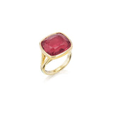 The Joni 14k Gold Cushion Cut Ring - Rubellite Tourmaline "One of a Kind"