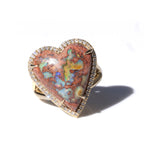 14k Heart Shape Mexican Fire Opal Joni Ring - One of a Kind