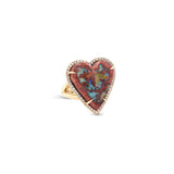 14k Heart Shape Mexican Fire Opal Joni Ring - One of a Kind