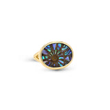 14k Ammonite & Abalone Shell Inlay Joni Ring - One of a Kind