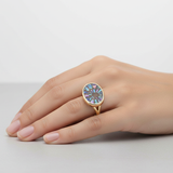 14k Ammonite & Abalone Shell Inlay Joni Ring - One of a Kind
