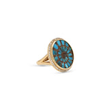14k Ammonite & Turquoise Ring - One of a Kind