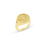 14k Guardian Angel Signet Ring
