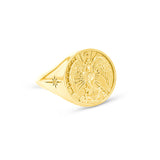 14k Guardian Angel Signet Ring
