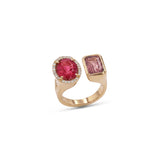 14k Two Stone Ring - Pink Tourmaline - One of a Kind