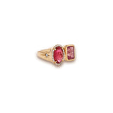 14k Two Stone Ring - Pink Tourmaline - One of a Kind