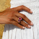 14k Two Stone Ring - Pink Tourmaline - One of a Kind