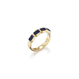 14k Denim Sapphire Emerald Cut Stacking Band Ring