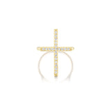 14k Diamond Cross Cathedral Set Ring