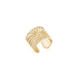 14K Yellow Gold Ocean Sunrise Diamond Ring