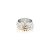 14k Yellow Gold and Silver Diamond Snake Ring