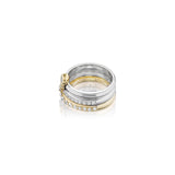 14k Yellow Gold and Silver Diamond Snake Ring